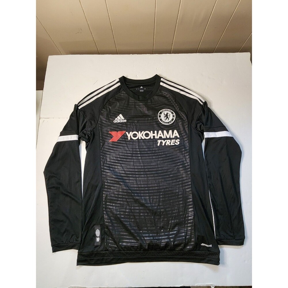 VTG Chelsea FC 2015-16 Third Jersey Long Sleeve Adidas Yokohama Tyres Mens Med